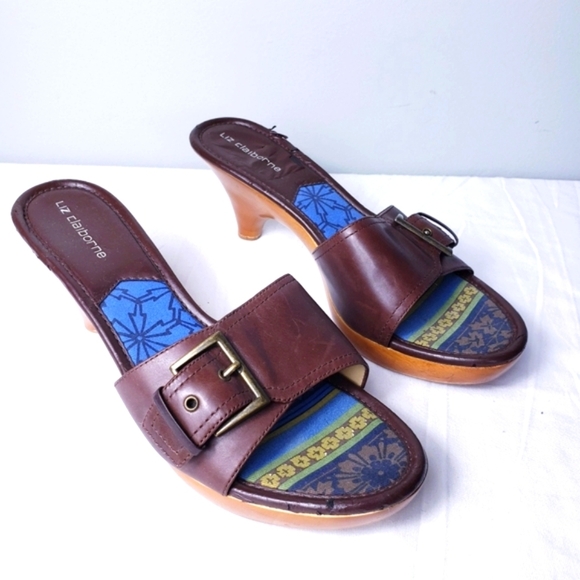 LIZ CLAIBORNE Rave brown clog sandals 8.5 - Picture 1 of 7